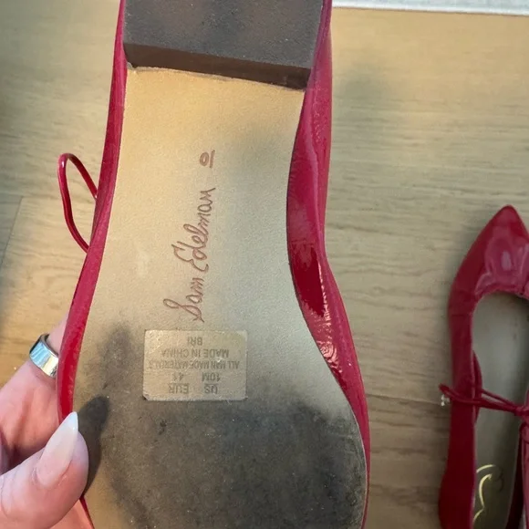 Sam Edelman Red Flats with Bow Detail - Picture 3 of 4